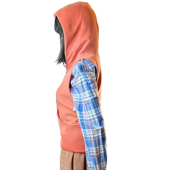 Arizona Jean Co Womens Fleece Hooded Lined Vest M NWT Peach Active - Picture 3 of 8